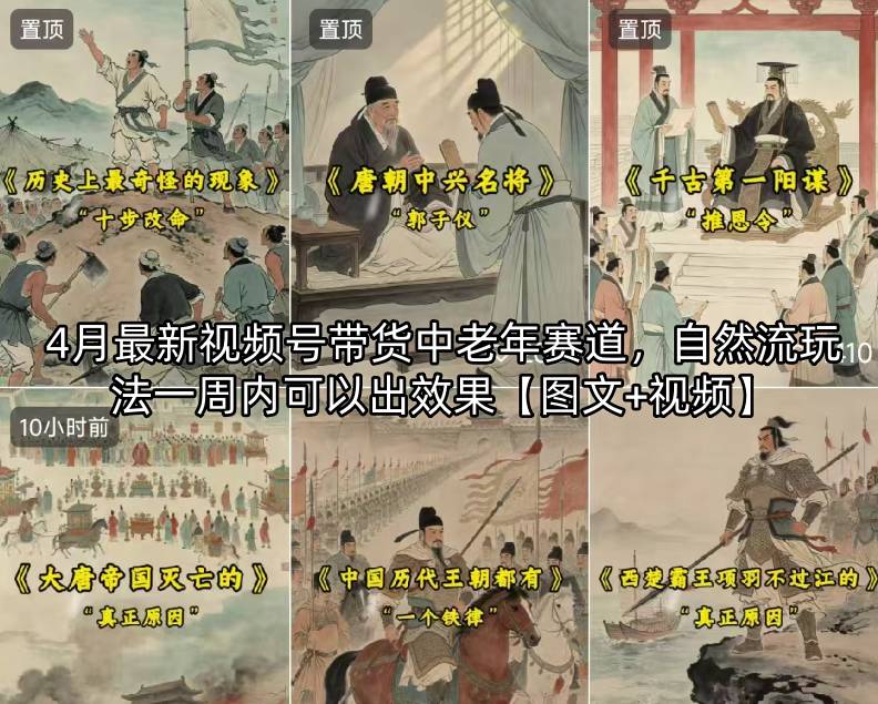 4月最新视频号带货中老年赛道，自然流玩法一周内可以出效果【图文+视频】-皮皮网创