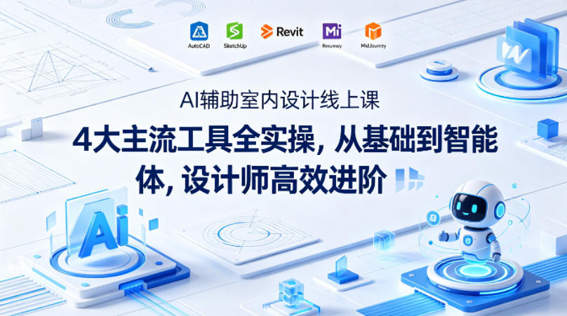 AI辅助室内设计线上课｜4大主流工具全实操，从基础到智能体，设计师高效进阶-皮皮网创