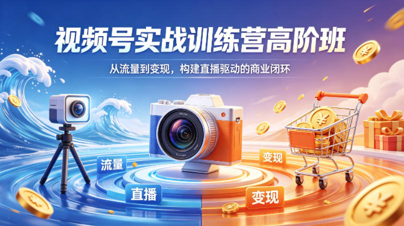 视频号实战训练营高阶班，从流量到变现，构建直播驱动的商业闭环(26年4月)-皮皮网创