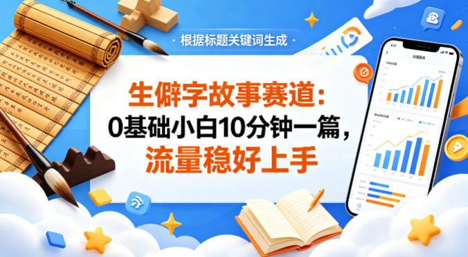 公众号流量主——生僻字故事赛道，流量稳，好上手，0基础小白也能10分钟一篇-皮皮网创