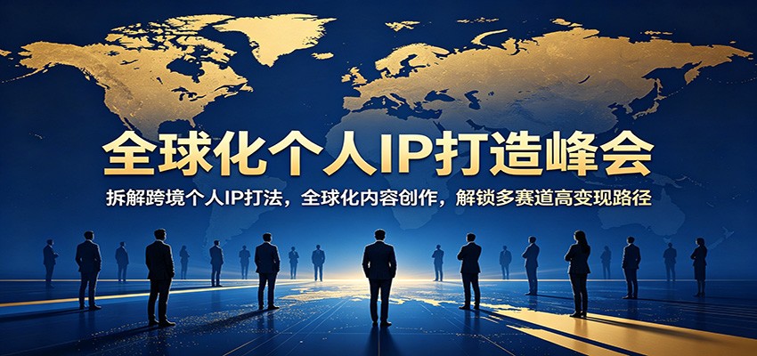 全球化个人IP打造峰会：拆解跨境个人IP打法，全球化内容创作，解锁多赛道高变现路径-皮皮网创