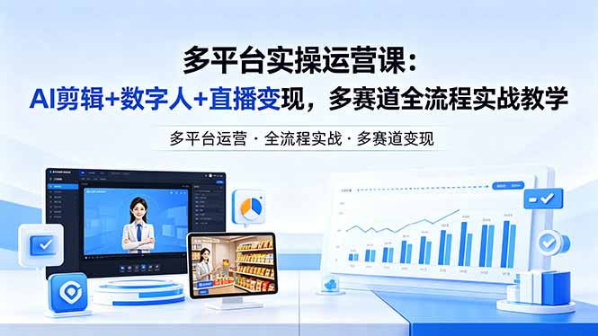 某团队多平台实操运营课-更新26年4月29：AI剪辑+数字人+直播变现，多赛道全流程实战教学-皮皮网创