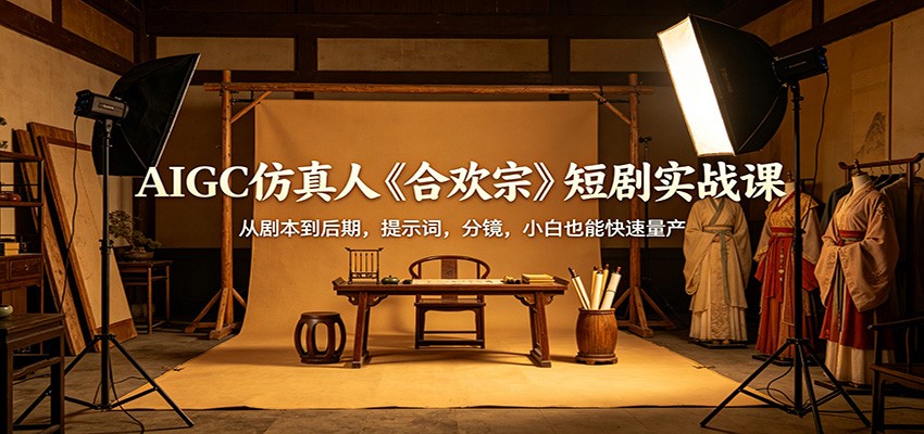 AIGC仿真人《合欢宗》短剧实战课：从剧本到后期，提示词，分镜，小白也能快速量产-皮皮网创