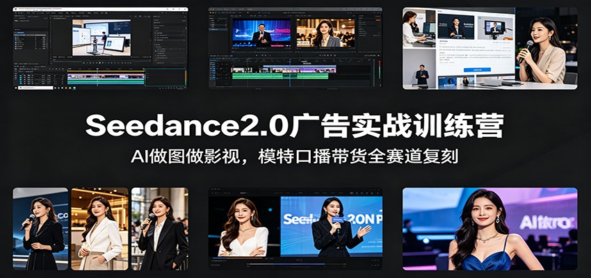 Seedance2.0广告实战训练营：AI做图做影视，模特口播带货全赛道复刻-皮皮网创