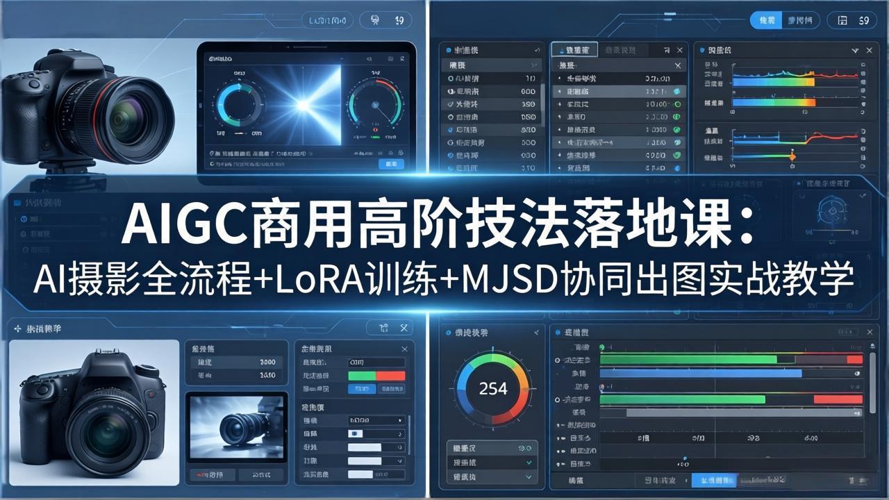 AIGC商用高阶技法落地课：AI摄影全流程+LoRA训练+MJSD协同出图实战教学-皮皮网创