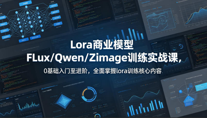 系统性学习Lora商业模型FLux／Qwen／Zimage训练实战课，0基础入门至进阶，全面掌握lora训练核心内容-皮皮网创