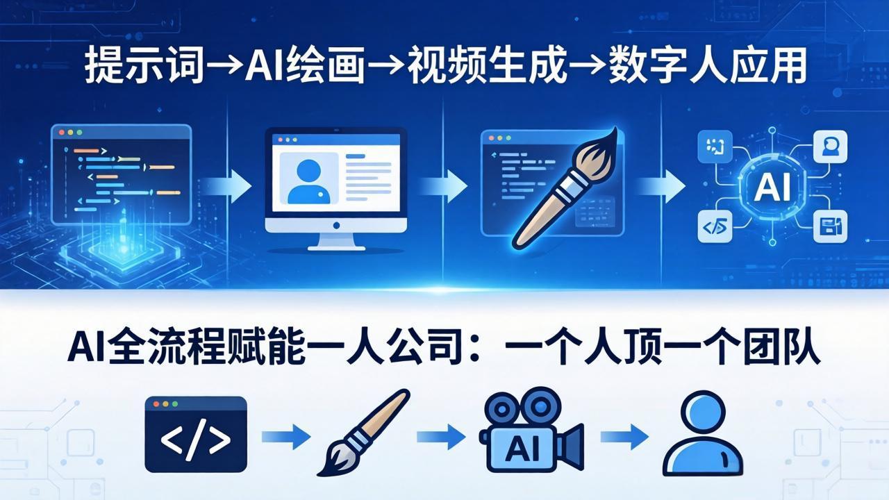 AI全流程赋能一人公司：提示词、绘画、视频、数字人、编程，一个人顶一个团队-皮皮网创