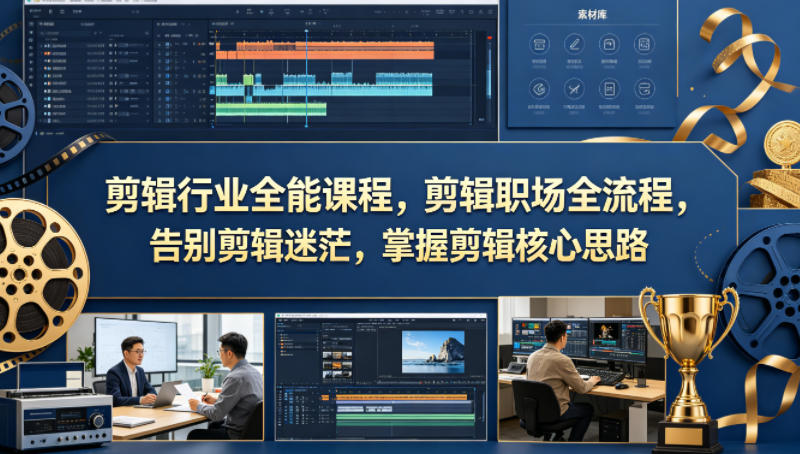 剪辑行业全能课程，剪辑职场全流程，告别剪辑迷茫，掌握剪辑核心思路-皮皮网创
