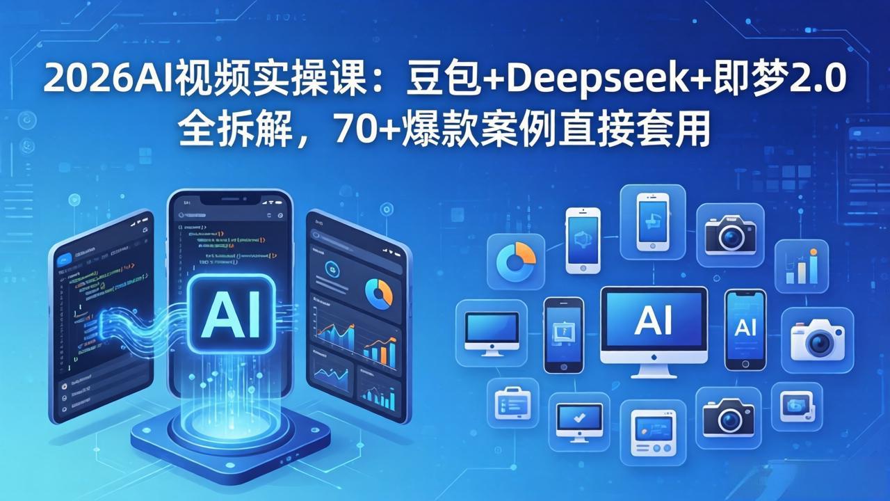 2026AI视频实操课：豆包+Deepseek+即梦2.0全拆解，70+爆款案例直接套用-皮皮网创