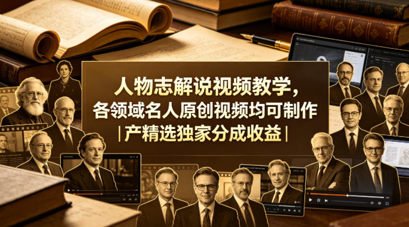 人物志解说视频教学，各领域名人原创视频均可制作丨精选独家分成收益(更新0430)-皮皮网创