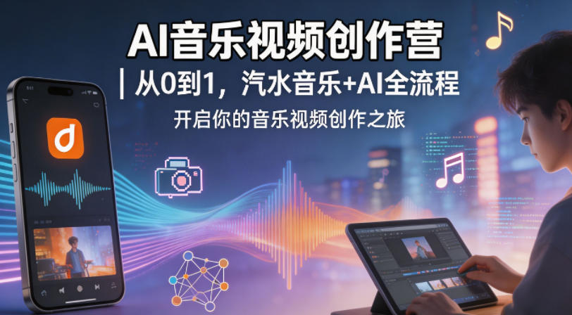 AI音乐视频创作营｜从0到1，汽水音乐+AI全流程，开启你的音乐视频创作之旅-皮皮网创