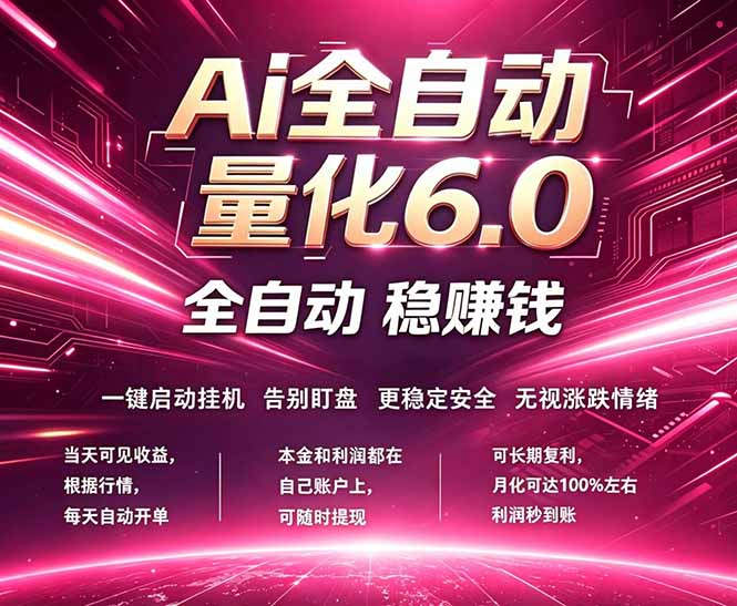 最新AI量化交易6.0，24小时自动运行，绿色稳定！日入1000+-皮皮网创