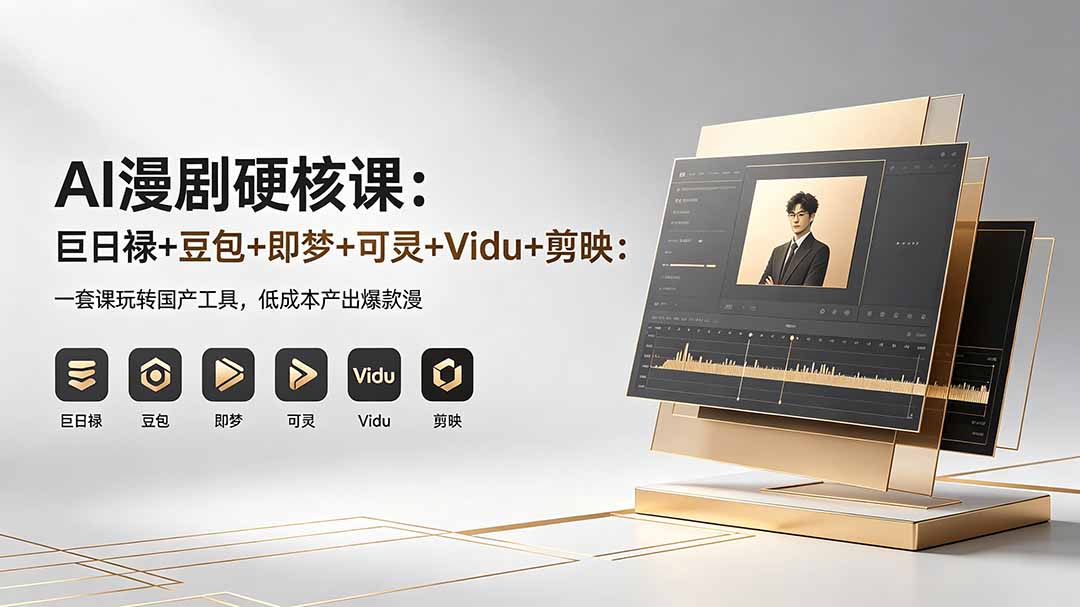 AI漫剧硬核课：巨日禄+豆包+即梦+可灵+Vidu+剪映：一套课玩转国产工具，低成本产出爆款漫剧-皮皮网创