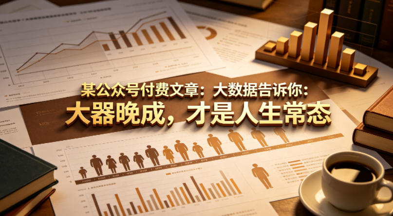 某公众号付费文章：大数据告诉你：大器晚成，才是人生常态-皮皮网创