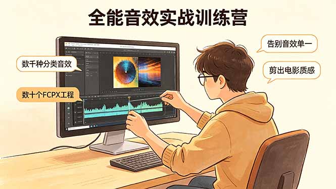 全能音效实战训练营：数千种分类音效+数十个FCPX工程，告别音效单一，剪出电影质感-皮皮网创