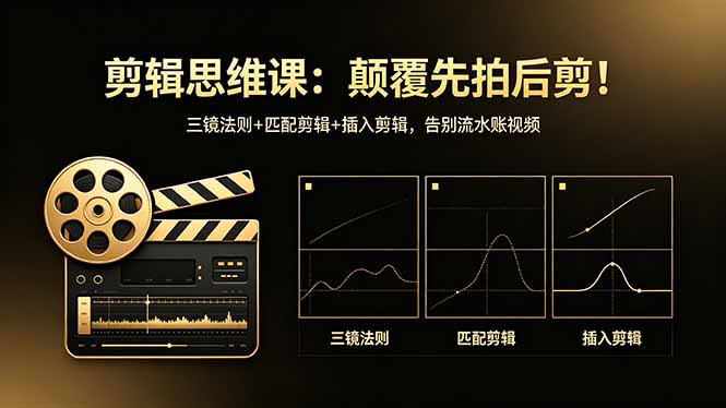 剪辑思维课：颠覆先拍后剪！三镜法则+匹配剪辑+插入剪辑，告别流水账视频-皮皮网创