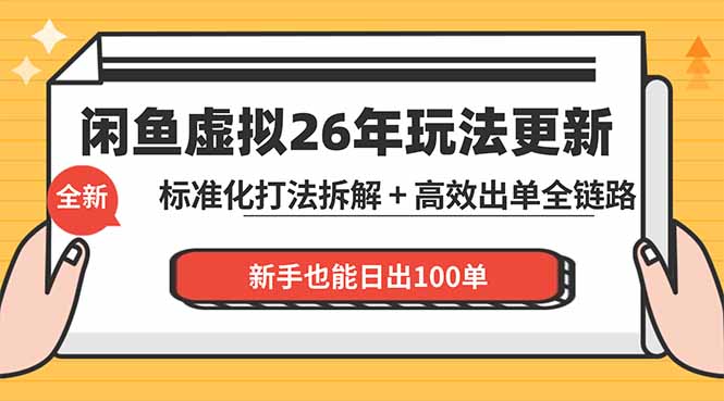闲鱼虚拟从0到1系统化运营课程：标准化打法拆解 + 高效出单全链路教学，新手也能日出100单-皮皮网创