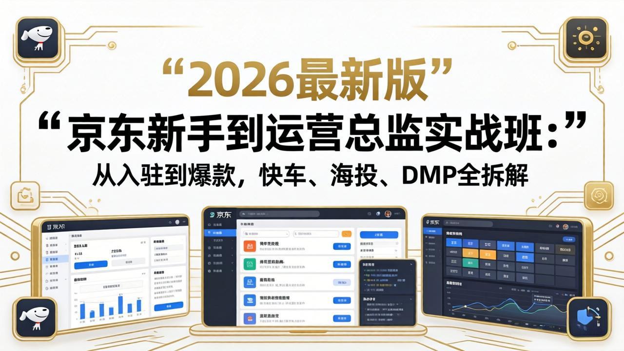京东新手到运营总监实战班：从入驻到爆款，快车、海投、DMP全拆解，2026最新版-皮皮网创
