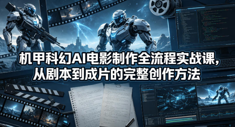 机甲科幻AI电影制作全流程实战课，从剧本到成片的完整创作方法-皮皮网创