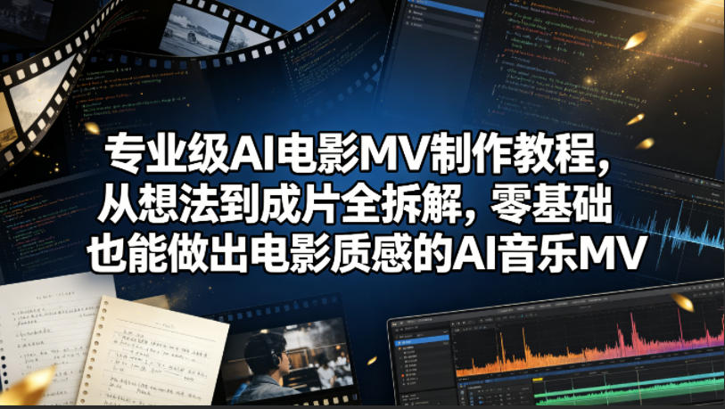 专业级AI电影MV制作教程，从想法到成片全拆解，零基础也能做出电影质感的AI音乐MV-皮皮网创