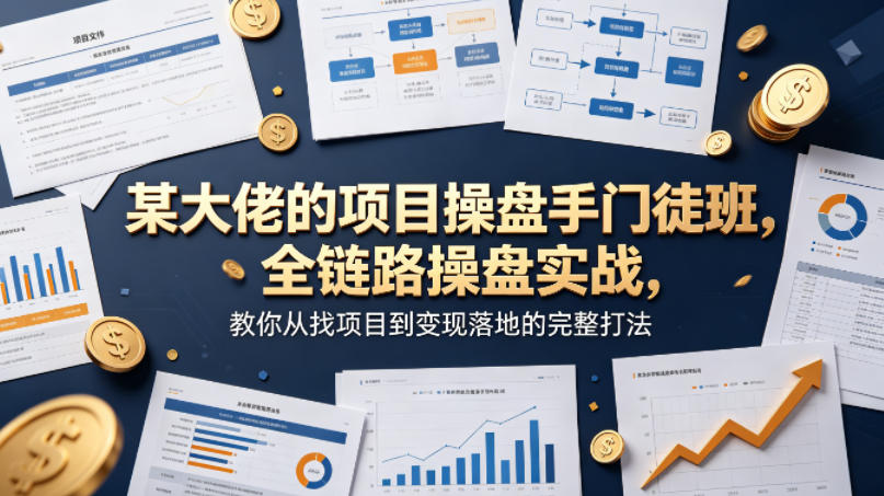 某大佬的项目操盘手门徒班，全链路操盘实战，教你从找项目到变现落地的完整打法-皮皮网创