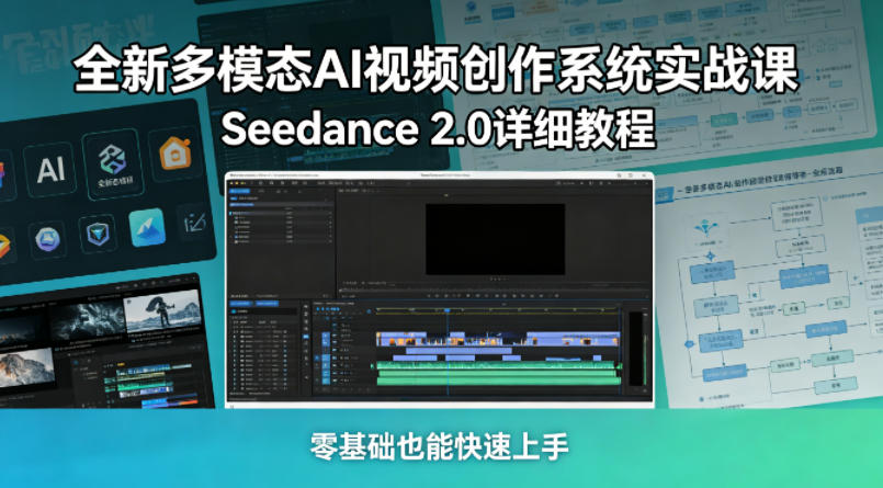 全新多模态AI视频创作系统实战课，Seedance 2.0详细教程，零基础也能快速上手-皮皮网创