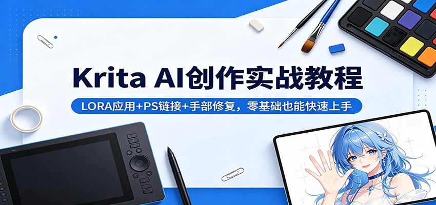 Krita AI创作实战教程：LORA应用+PS链接+手部修复，零基础也能快速上手-皮皮网创