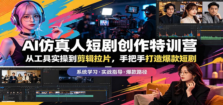 AI仿真人短剧创作特训营：从工具实操到剪辑拉片，手把手打造爆款短剧-皮皮网创