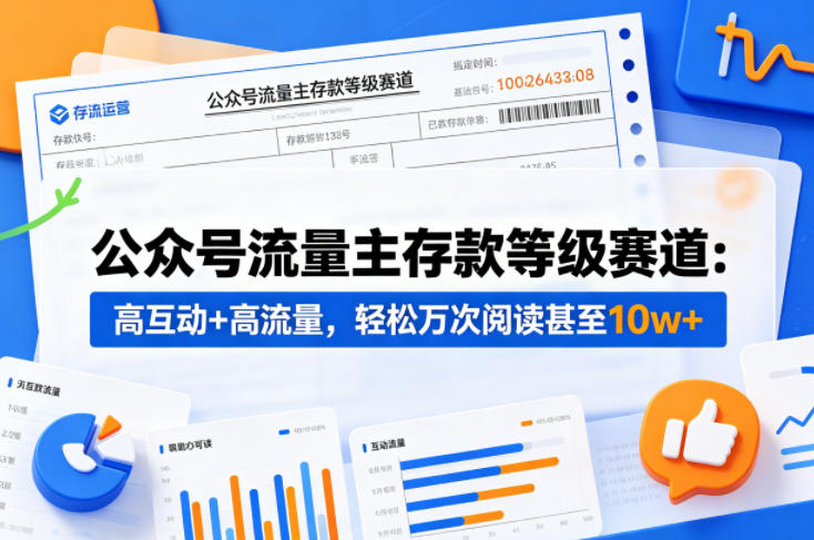 公众号流量主之存款等级赛道，高互动+高流量，轻松达到万次阅读，甚至10w+-皮皮网创