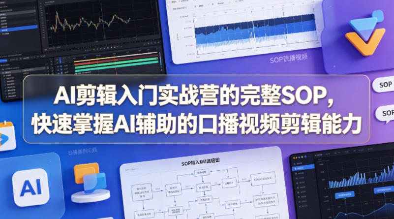 AI剪辑入门实战营的完整SOP，快速掌握AI辅助的口播视频剪辑能力-皮皮网创
