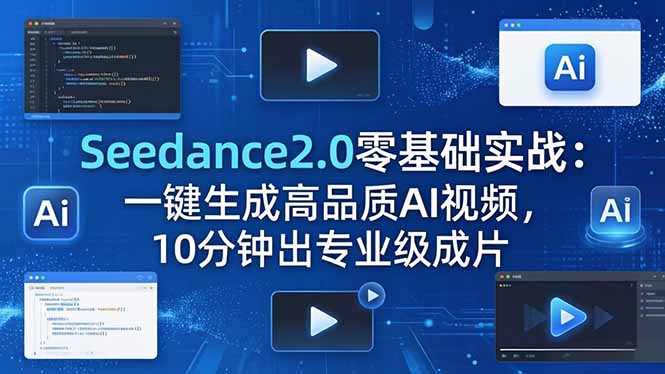 Seedance2.0零基础实战：一键生成高品质AI视频，10分钟出专业级成片-皮皮网创