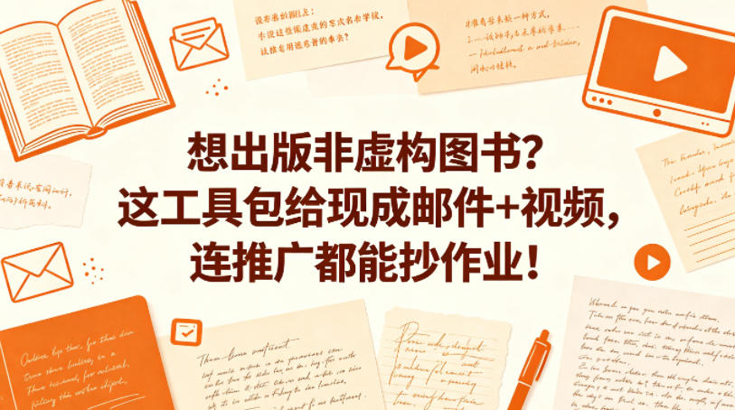 想出版非虚构图书？这工具包给现成邮件+视频，连推广都能抄作业！【原创双语字幕】-皮皮网创