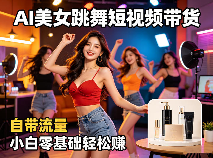 AI美女跳舞短视频带货：自带流量，小白零基础轻松賺，详细拆解-皮皮网创