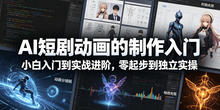 AI短剧动画的制作入门，小白入门到实战进阶，零起步到独立实操-皮皮网创