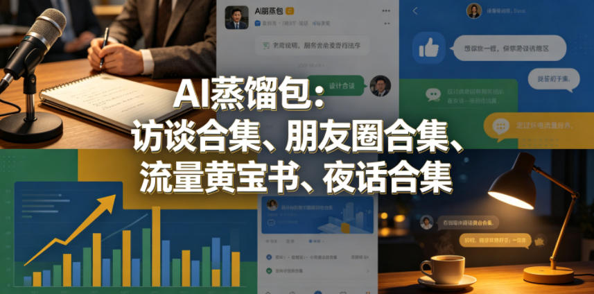 AI蒸馏包：访谈合集、朋友圈合集、流量黄宝书、夜话合集【文档】-皮皮网创