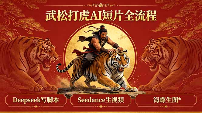 武松打虎AI短片全流程：Deepseek写脚本+Seedance生视频+海螺生图-皮皮网创