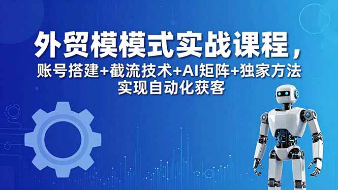 外贸新模式实战课程-更新5月，账号搭建+截流技术+AI矩阵+独家方法实现自动化获客-皮皮网创