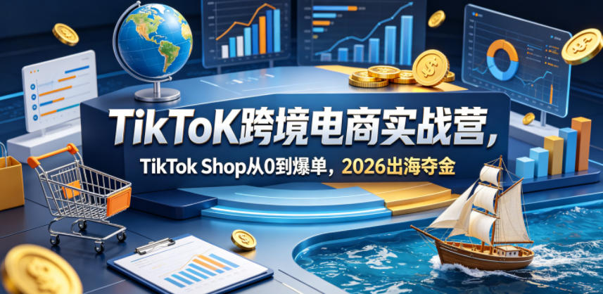 TikToK跨境电商实战营，TikTok Shop从0到爆单，2026出海夺金-皮皮网创