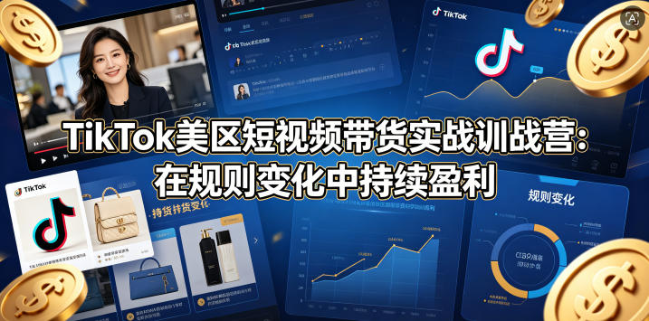 TikTok美区短视频带货实战训战营：在规则变化中持续盈利-皮皮网创