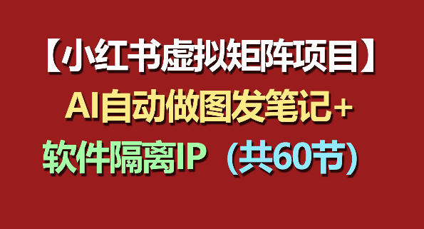 小红书虚拟矩阵项目：软件隔离IP+AI自动做图发笔记(共60节)-皮皮网创