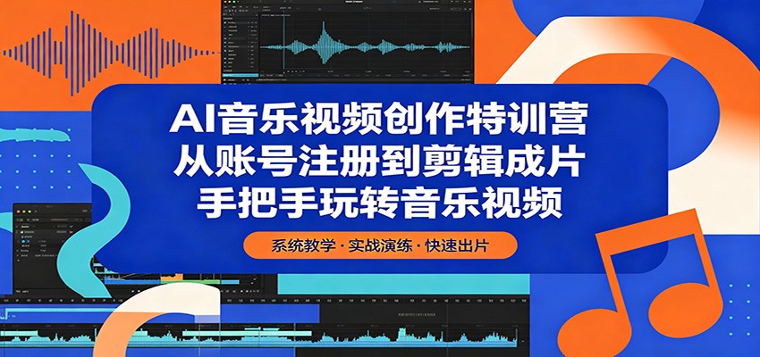 AI音乐视频创作特训营：从账号注册到剪辑成片，手把手玩转音乐视频-皮皮网创