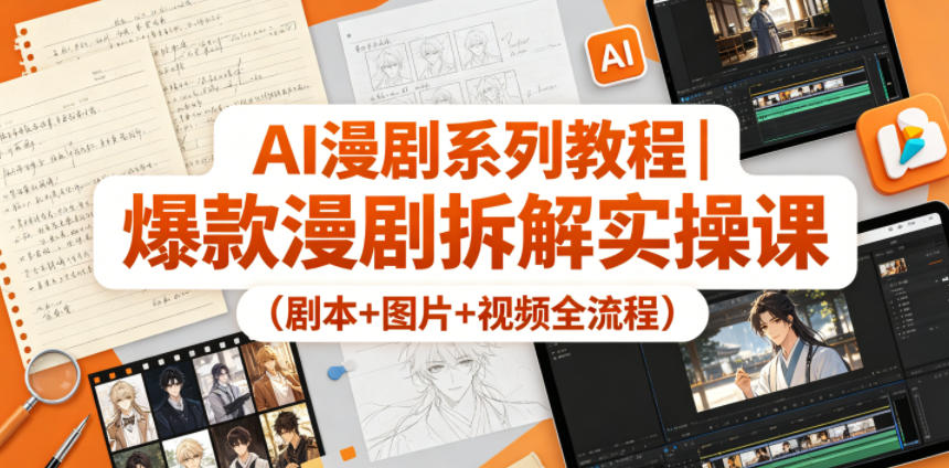 AI漫剧系列教程|爆款漫剧拆解实操课(剧本+图片+视频全流程)-皮皮网创