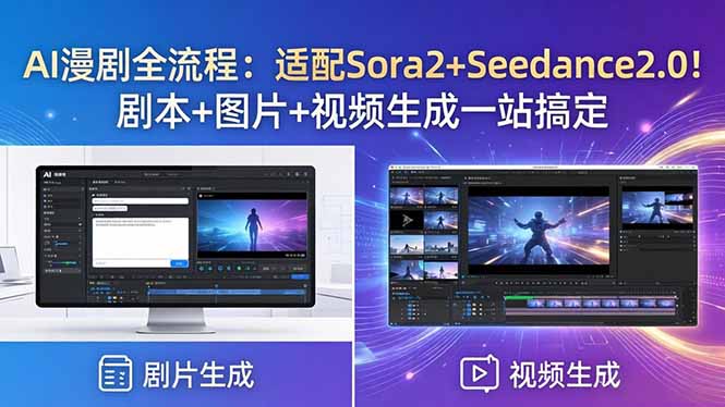 AI漫剧全流程：适配Sora2+Seedance2.0！剧本+图片+视频生成一站搞定-皮皮网创
