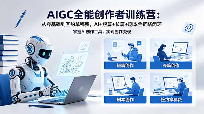 AIGC全能创作者训练营:从零基础到签约拿稿费,AI+短篇+长篇+剧本全链路闭环-皮皮网创