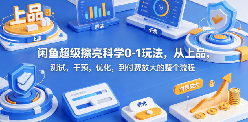 闲鱼超级擦亮科学0-1玩法，从上品，测试，干预，优化，到付费放大的整个流程-皮皮网创