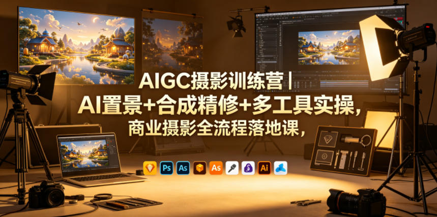 AIGC摄影训练营｜AI置景+合成精修+多工具实操，商业摄影全流程落地课-皮皮网创