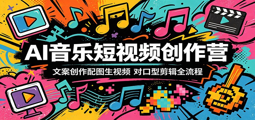 AI音乐短视频创作营：文案创作配图生视频，对口型剪辑全流程-皮皮网创