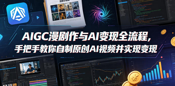 AIGC漫剧创作与AI变现全流程，手把手教你自制原创AI视频并实现变现-皮皮网创