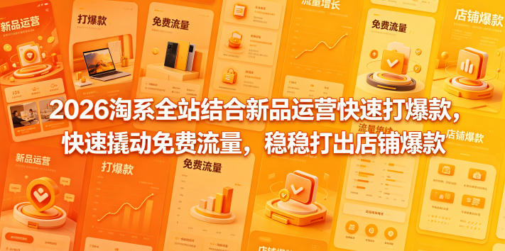 2026淘系全站结合新品运营快速打爆款，快速撬动免费流量，稳稳打出店铺爆款(更新5月12日)-皮皮网创
