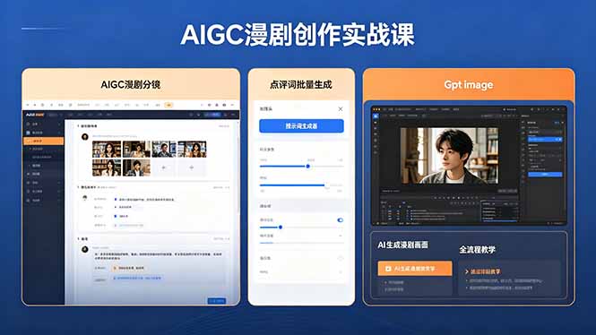 AIGC漫剧创作实战课，提示词批量生成分镜剧本，Gpt image+维洛全流程教学助你AI变现-皮皮网创